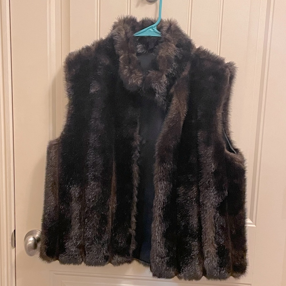 Faux Fur MINK REVERSIBLE ZIP VEST - Large